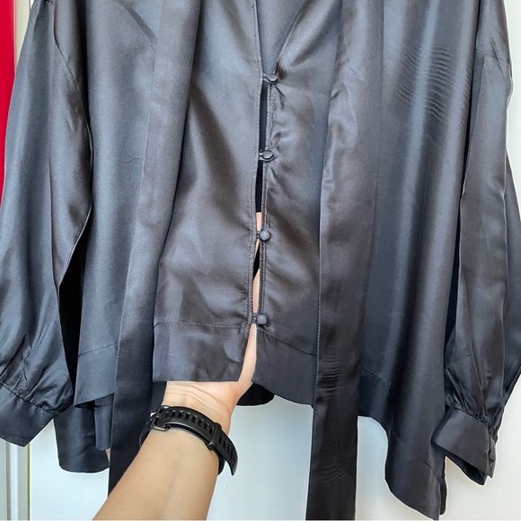 Zara silk boxy bow blouse size M - Picture 5 of 9
